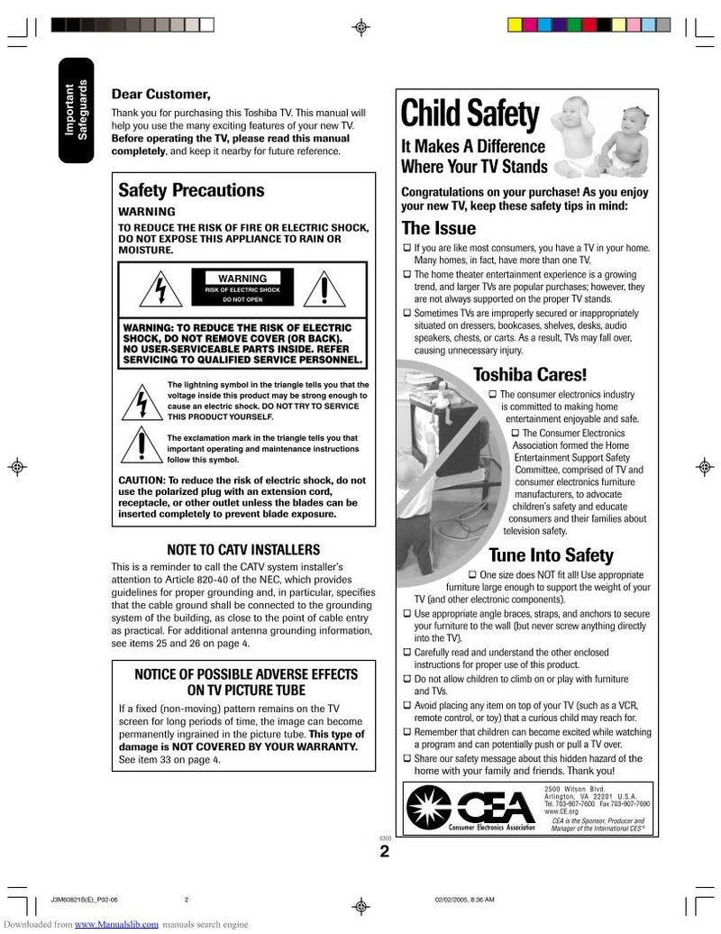 Toshiba 24AF45 Consumer Electronics Operating Manual