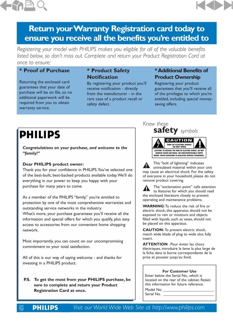 Philips 26HF5334D 26PF5321D 26PF5321D/37 TV Operating Manual