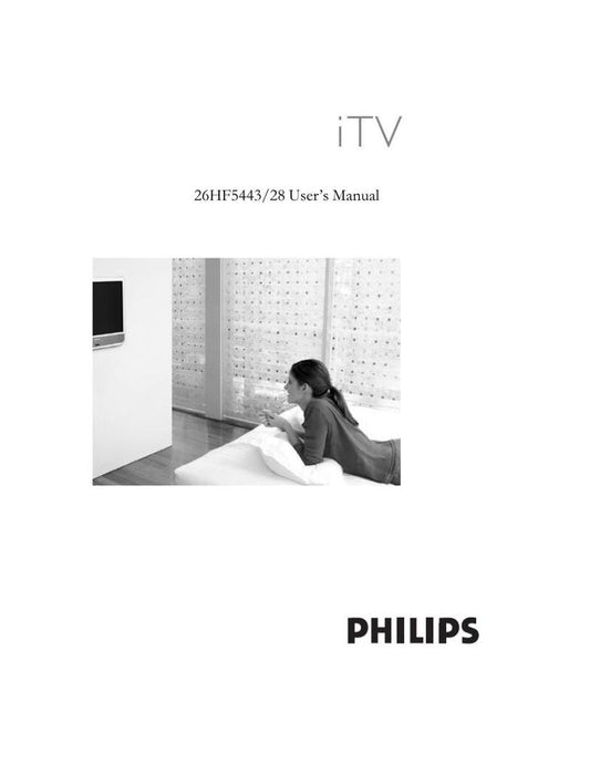 Philips 26hf5443/28 TV Operating Manual