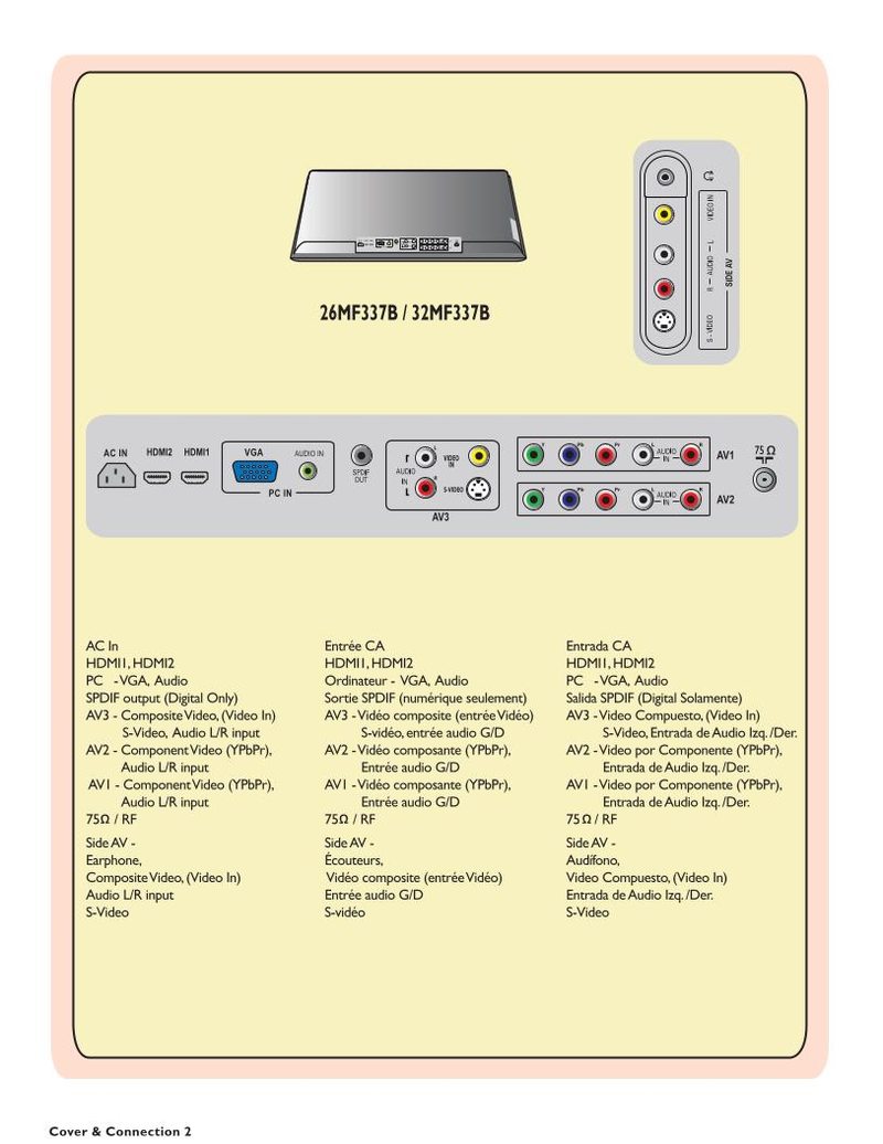 Philips 26MF337B 26MF337B/27 26MF337B/27B TV Operating Manual