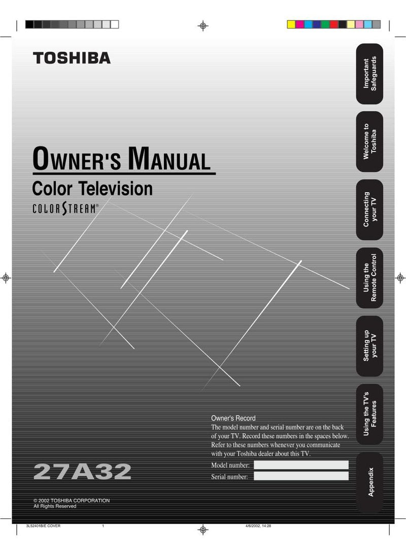 Toshiba 27A32 TV Operating Manual