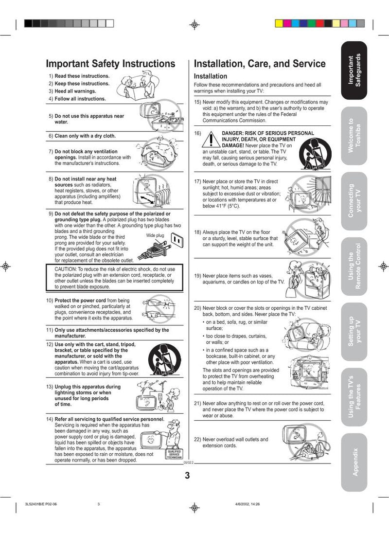 Toshiba 27A32 TV Operating Manual