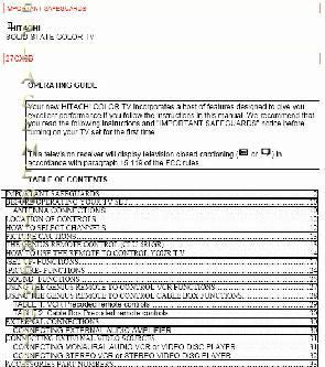 Hitachi 27 CX 0B TV Operating Manual