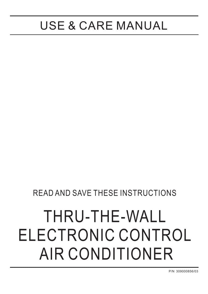 Frigidaire FAC126 N1 A1 Air Conditioner Unit Operating Manual