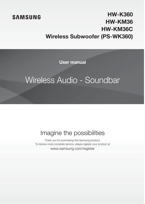 Samsung HW-K360 HW-KM36C PS-WK360 Sound Bar System Operating Manual