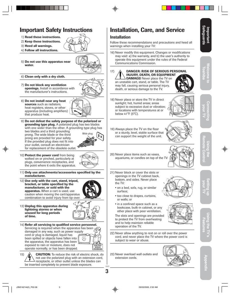 Toshiba 32A35 TV Operating Manual