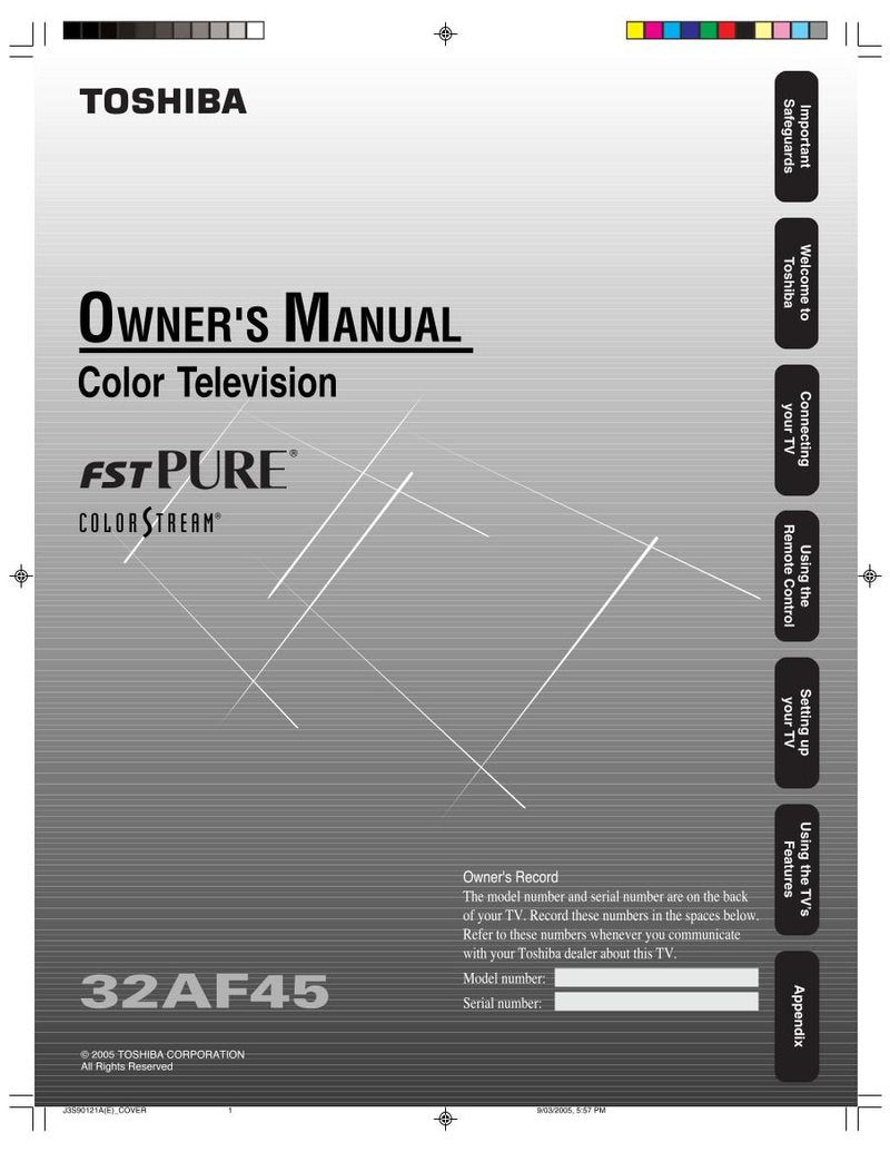 Toshiba 32AF45 Consumer Electronics Operating Manual