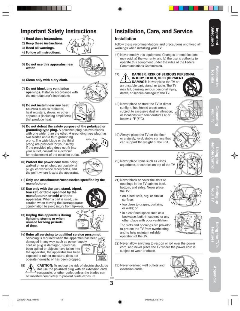 Toshiba 32AF45 Consumer Electronics Operating Manual