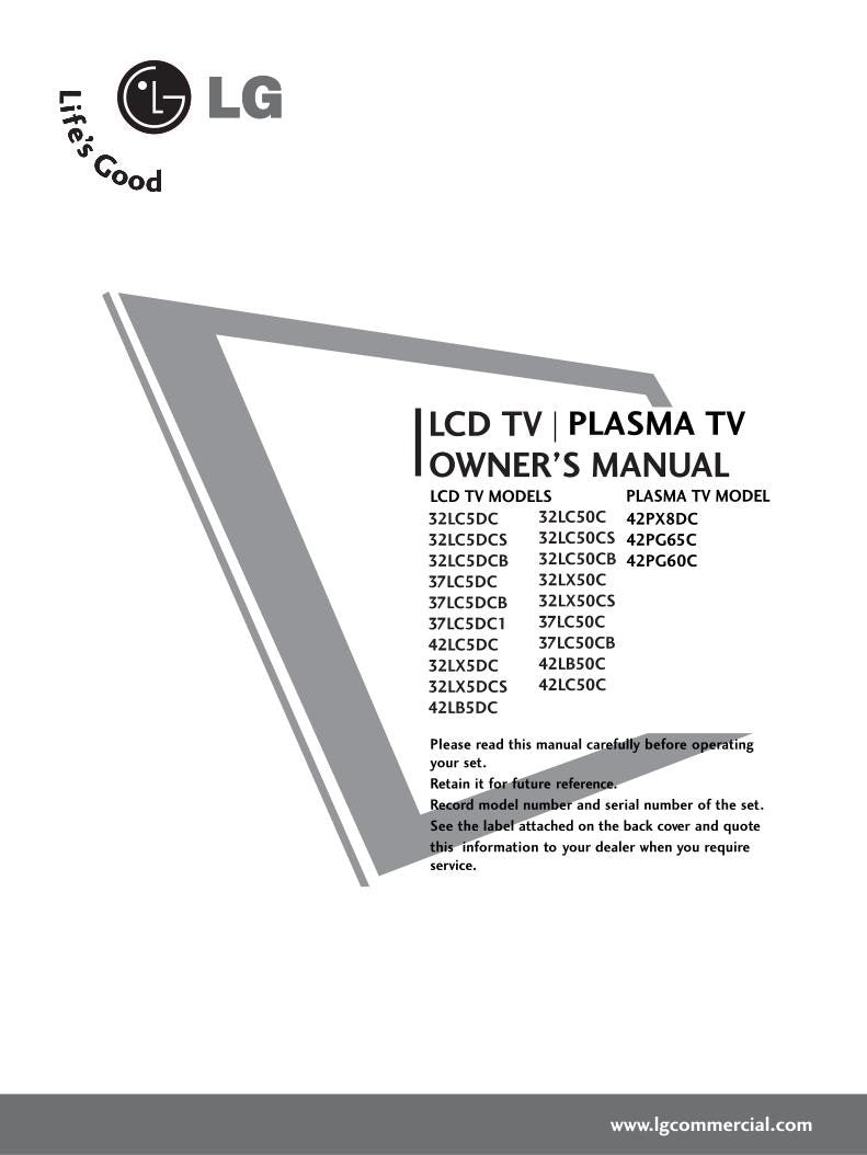LG 47 LA 6900UD 55 6205UA 60 7400UA TV Operating Manual