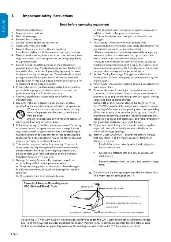 Philips 32HFL3330D 32PFL3403D TV Operating Manual