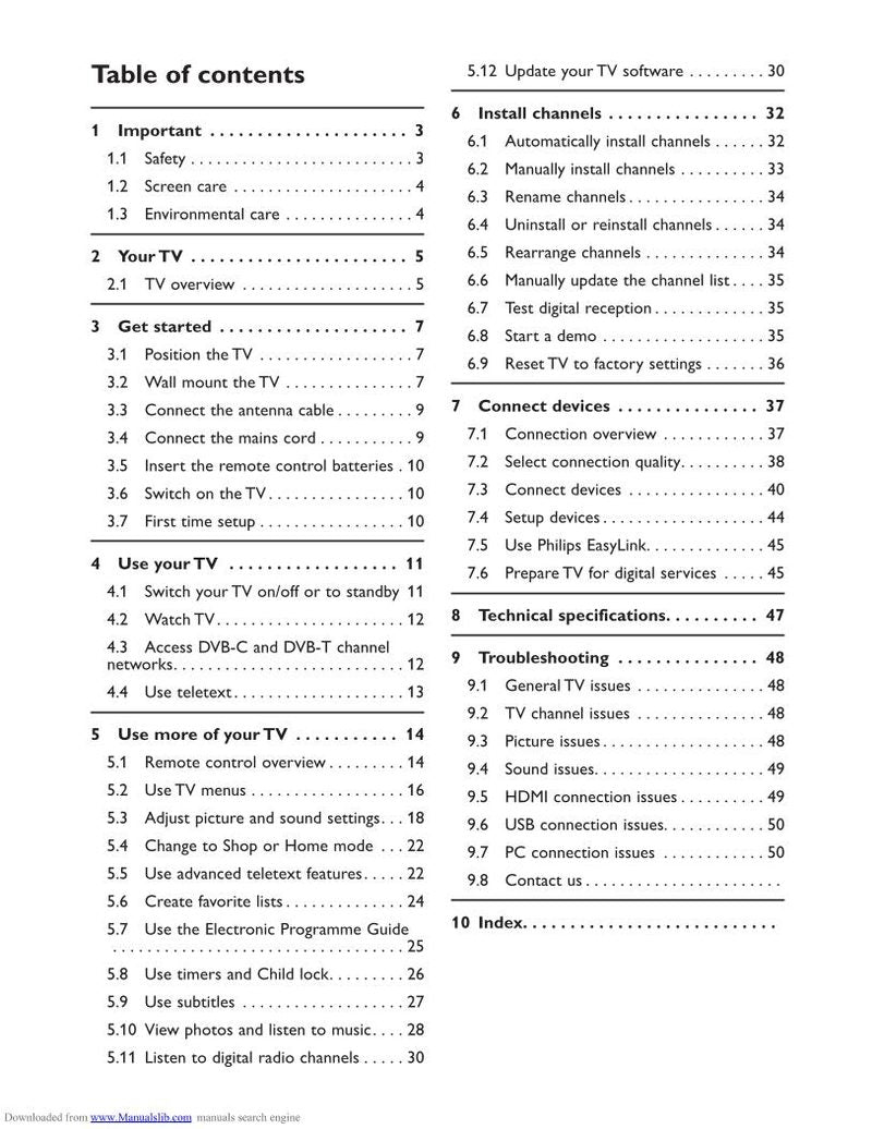 Philips 32HFL3330D 32PFL3403D TV Operating Manual