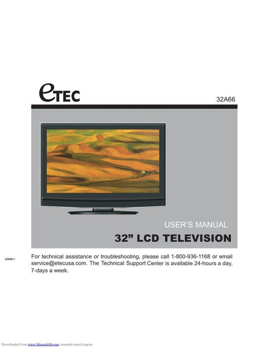 Etec 32A66 TV Operating Manual