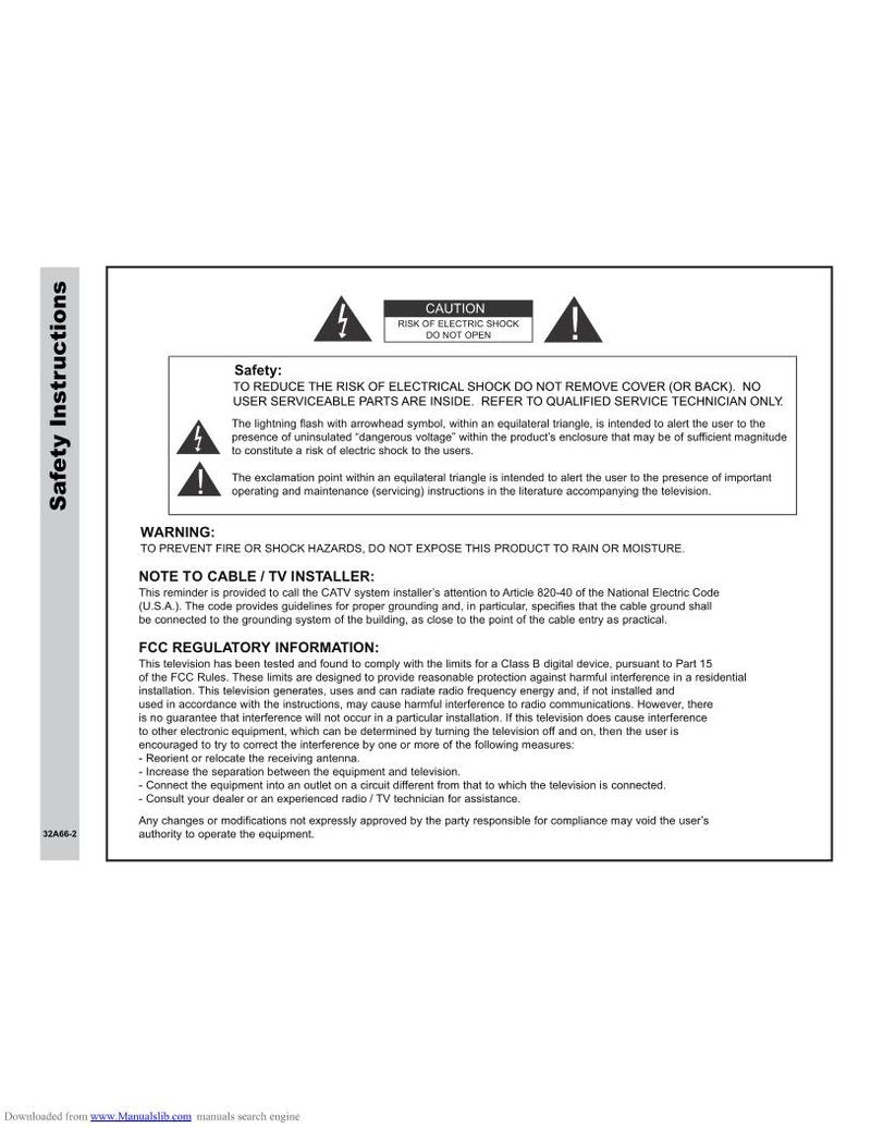 Etec 32A66 TV Operating Manual