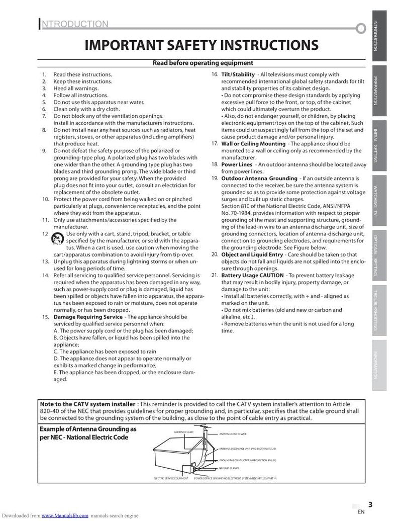 Magnavox 32MF338B/F7 TV Operating Manual