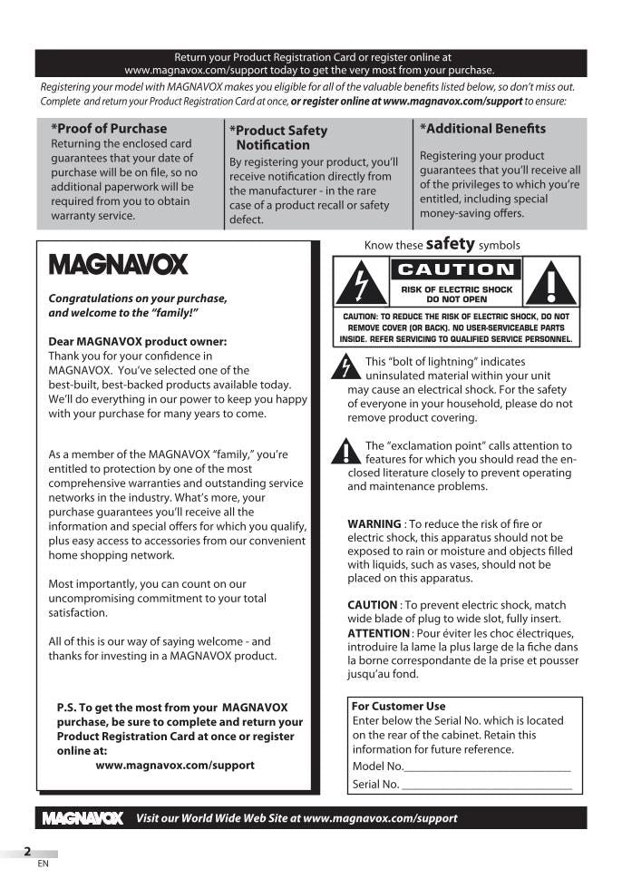 Magnavox 32 MF 369B/F7 TV Operating Manual