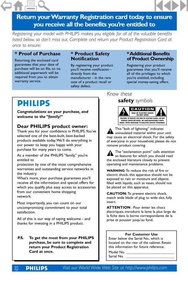 Philips 32PF9966 42PF9996 50PF9986 TV Operating Manual