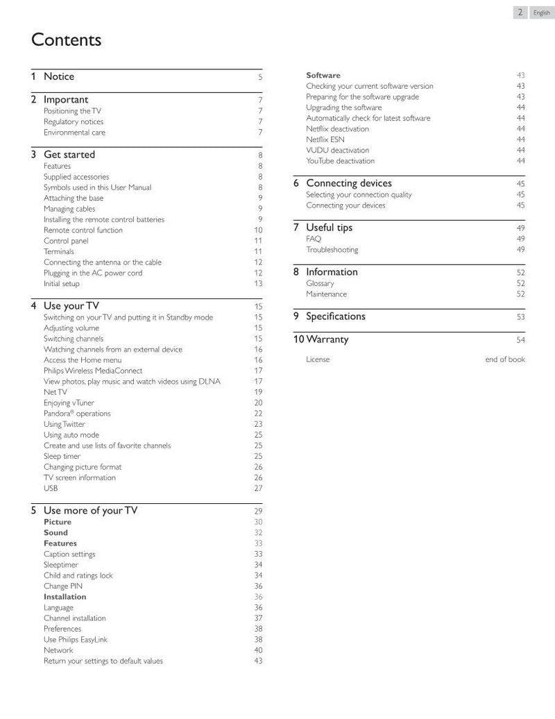 Philips 32PFL4907/F7 TV Operating Manual