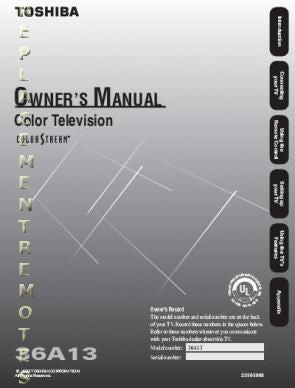 Toshiba 36A13 TV Operating Manual