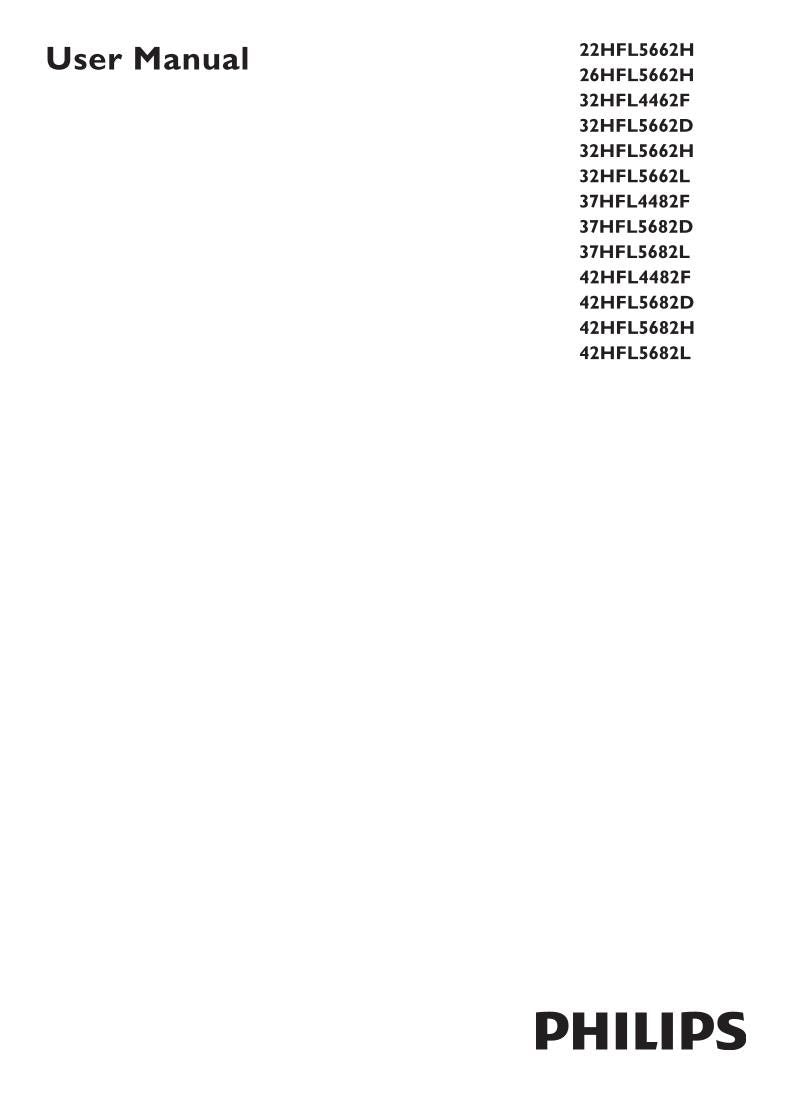 Philips 22HFL5662H 26HFL5662H 32HFL4462F TV Operating Manual