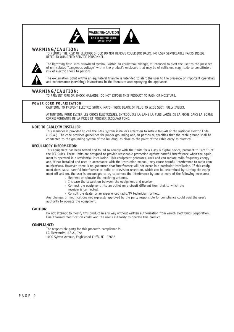 LG 32 FZ 1DCUB 30 1DC TV Operating Manual