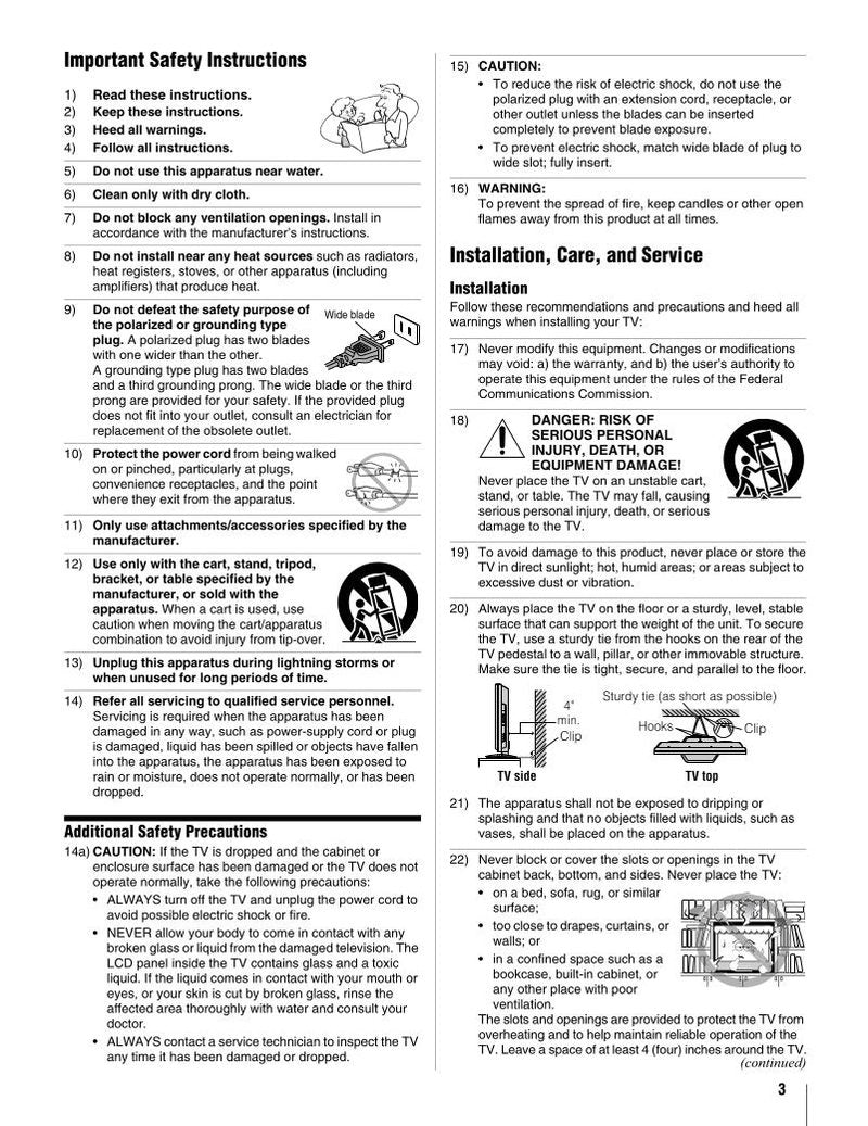 Toshiba 40RF350 46RF350 TV Operating Manual