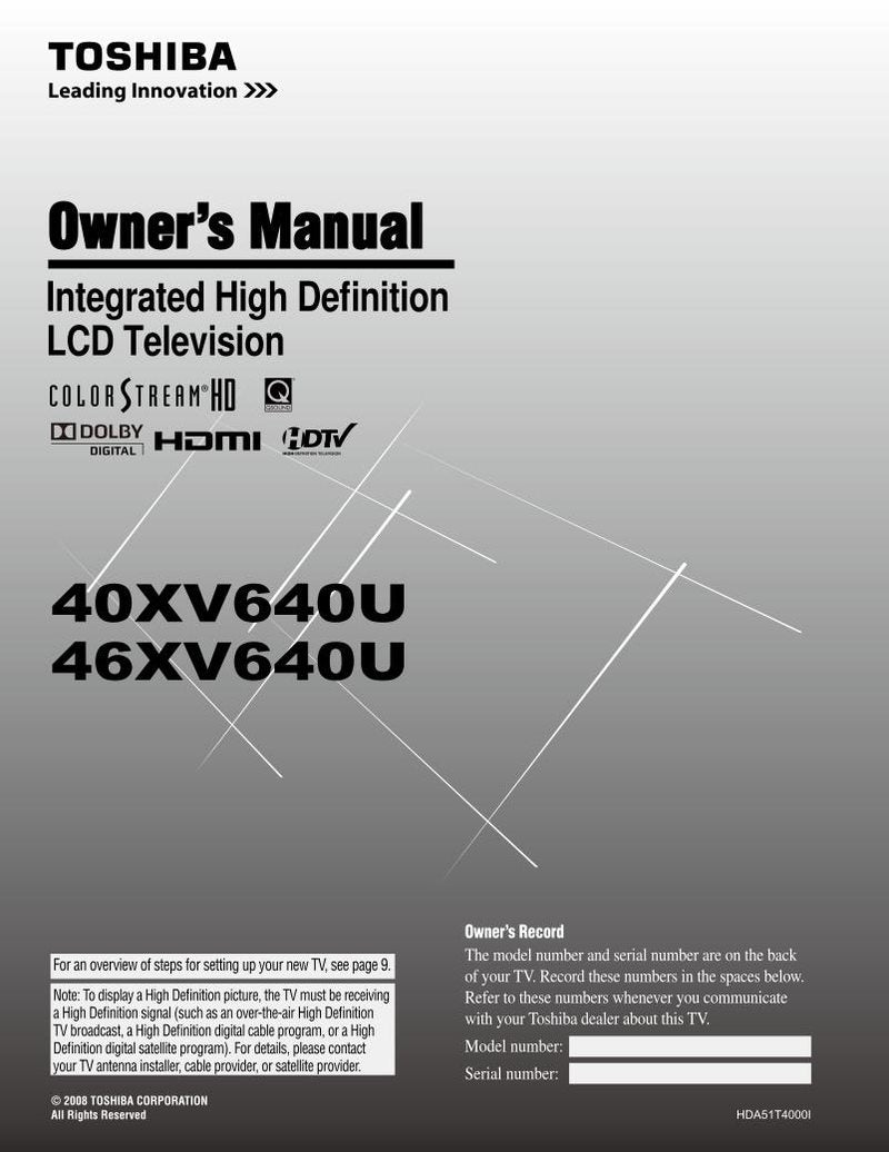 Toshiba 40XV640U TV Operating Manual