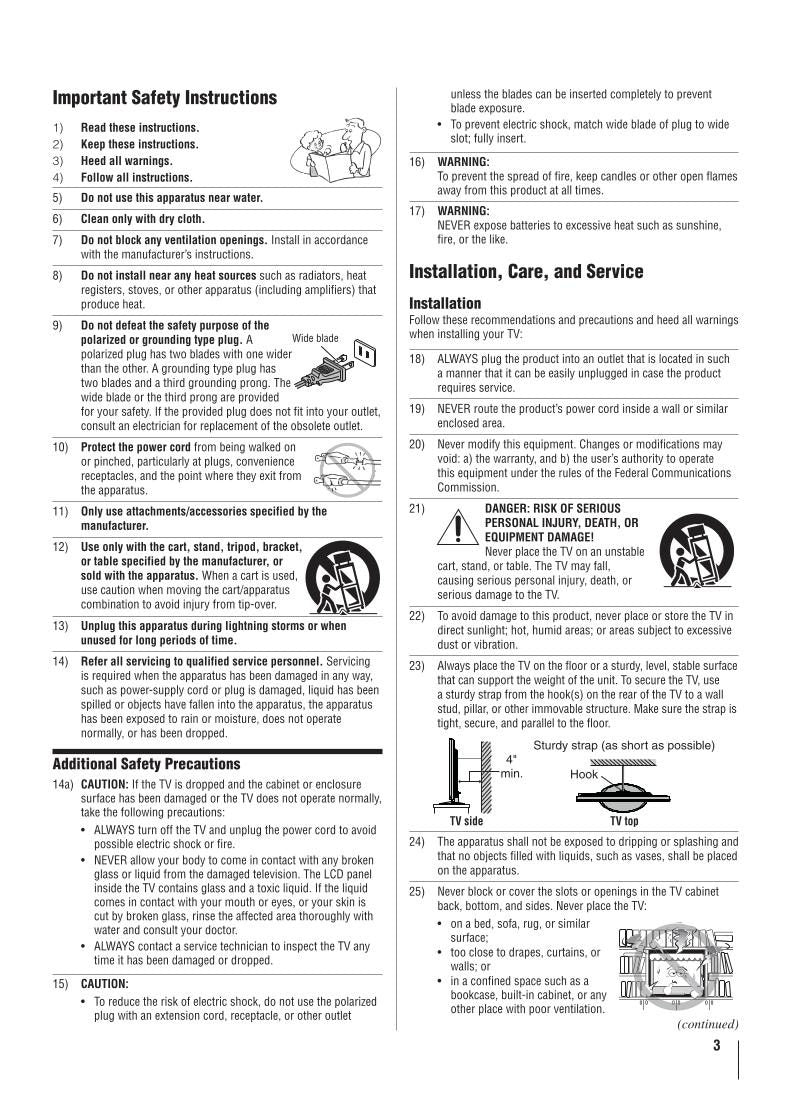 Toshiba 40XV640U TV Operating Manual