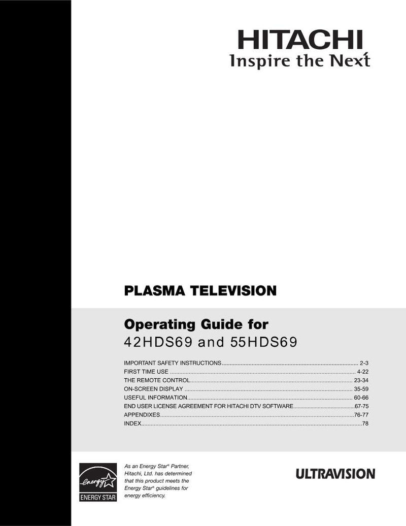 Hitachi 42 HDS 69 55 TV Operating Manual