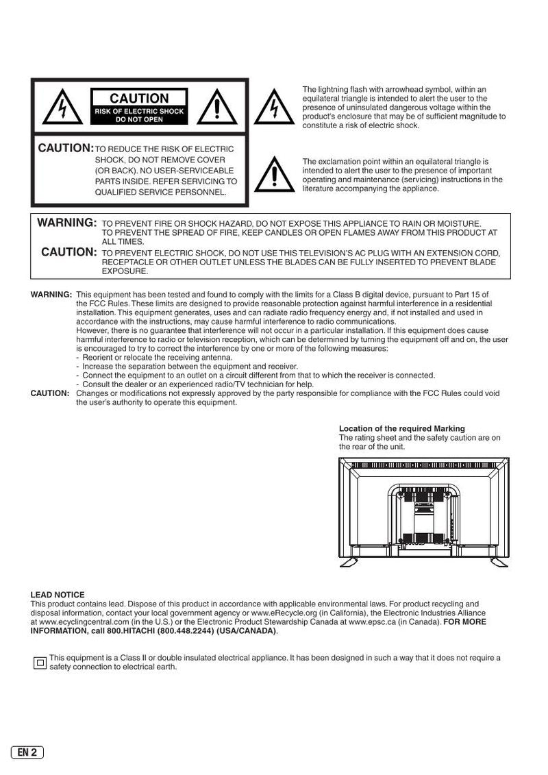 Hitachi 39 K 3 42 TV Operating Manual