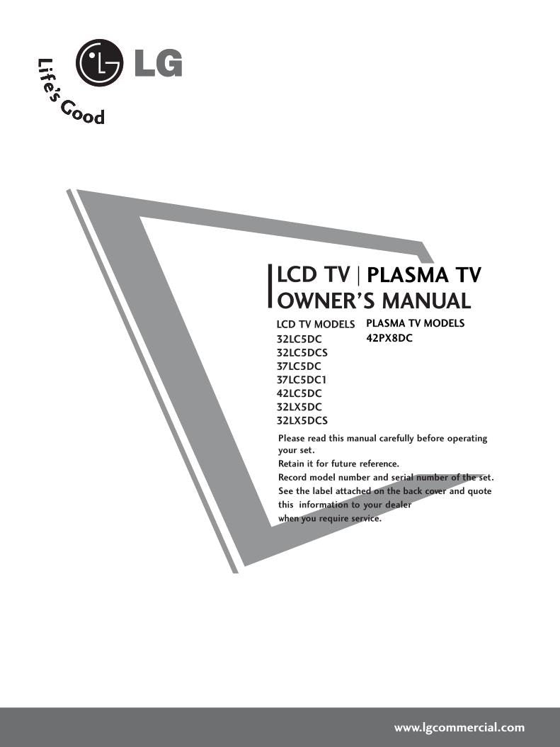 LG 60 LA 7400UA TV Operating Manual