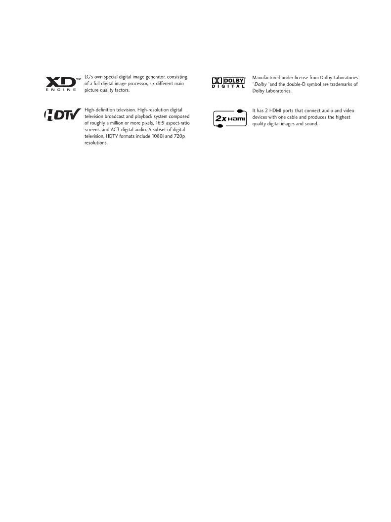 LG 60 LA 7400UA TV Operating Manual