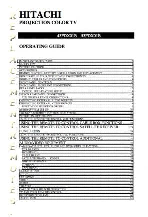 Hitachi 43 FDX 01B 53 TV Operating Manual