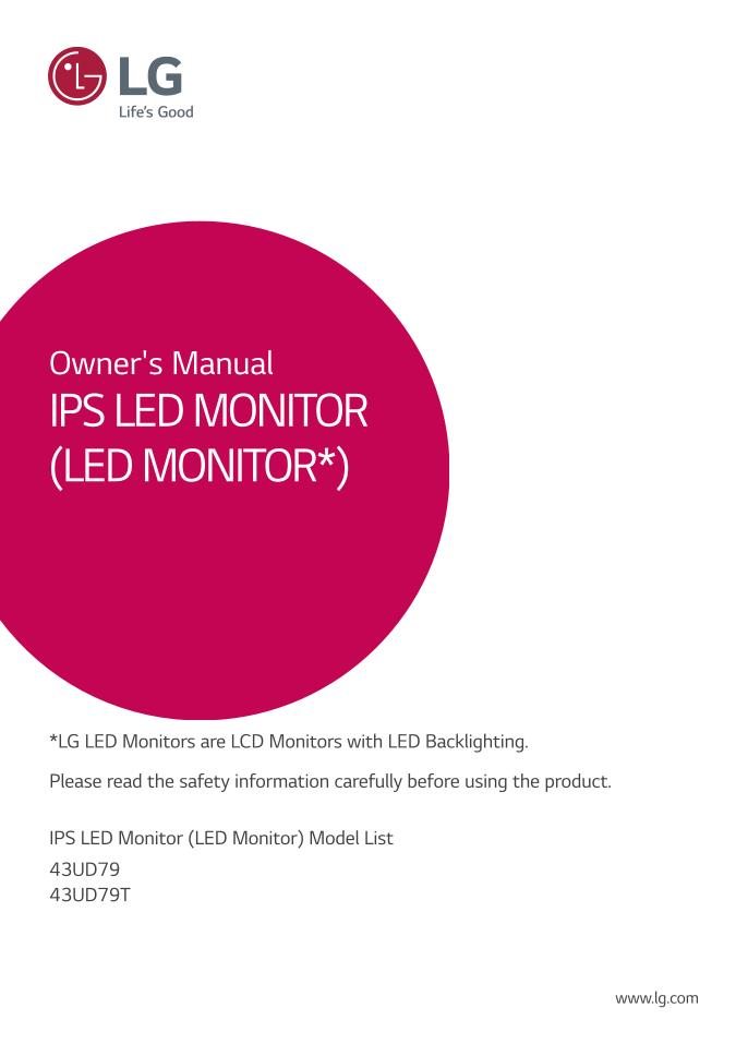 LG 43 UD 79-B Monitor Operating Manual