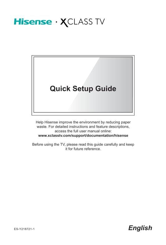 Hisense 43 A 6GX3 TV Operating Manual