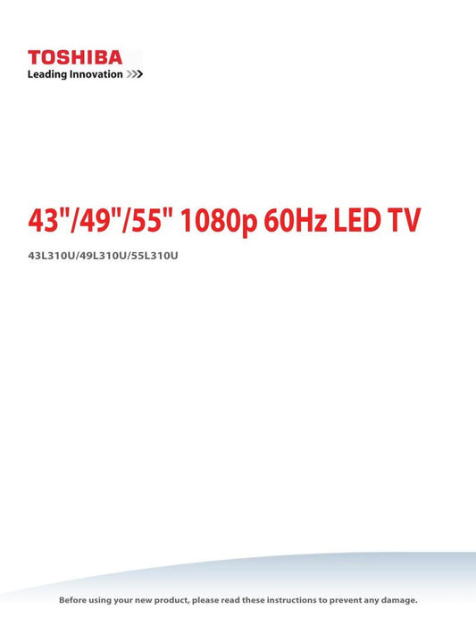 Toshiba 43L310U TV Operating Manual