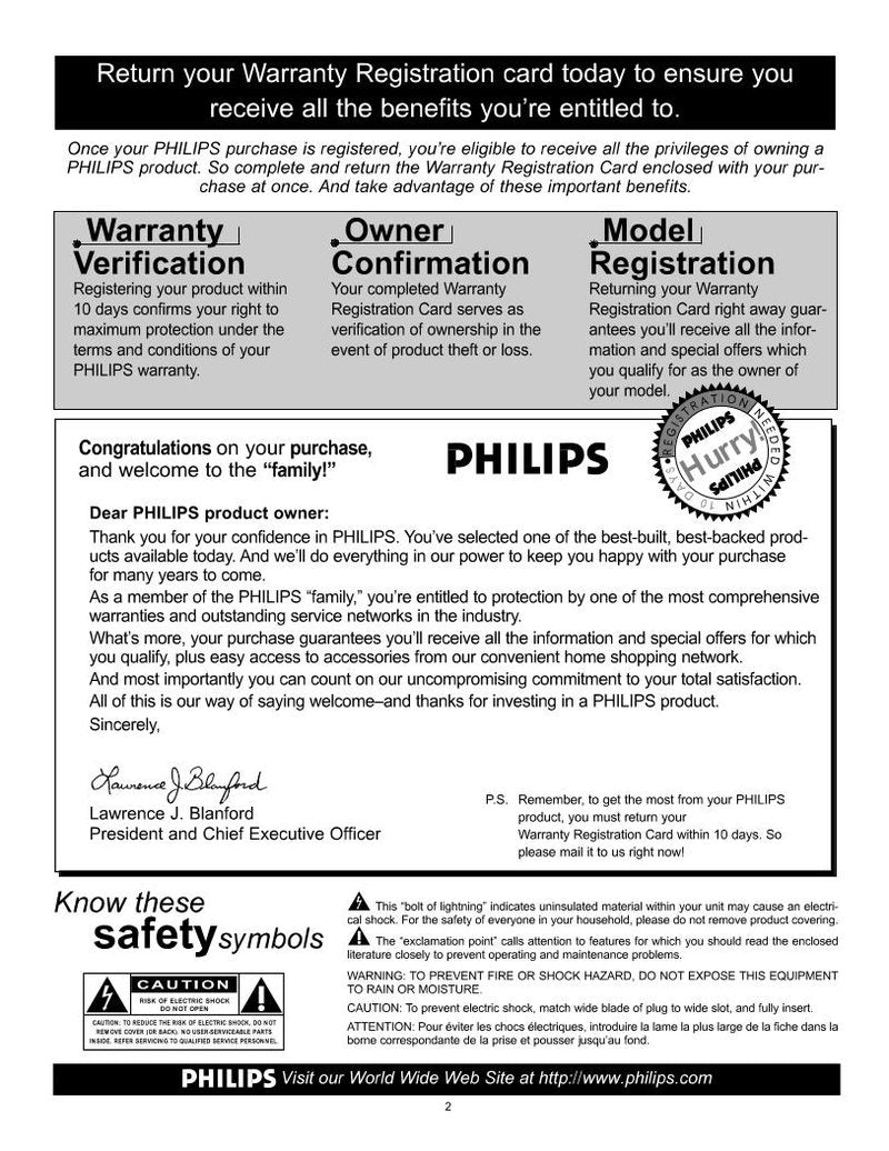 Philips 43P8341 TV Operating Manual