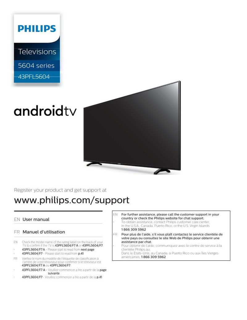 Philips 43PFL5604 TV Operating Manual