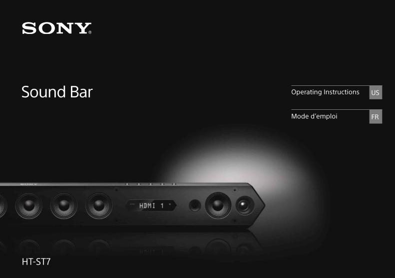 Sony HT-ST7 Audio System Operating Manual