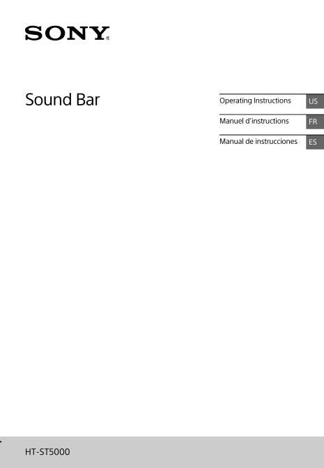 Sony HT-ST5000 - 7.1.2ch 800W Dolby Atmos Sound Bar Sound Bar System Operating Manual