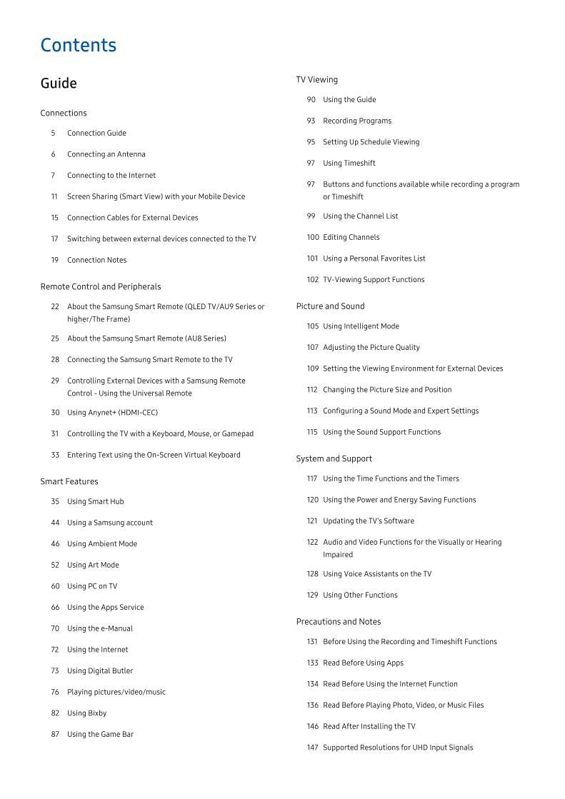 Samsung QN65QN800AFXZA TV Operating Manual