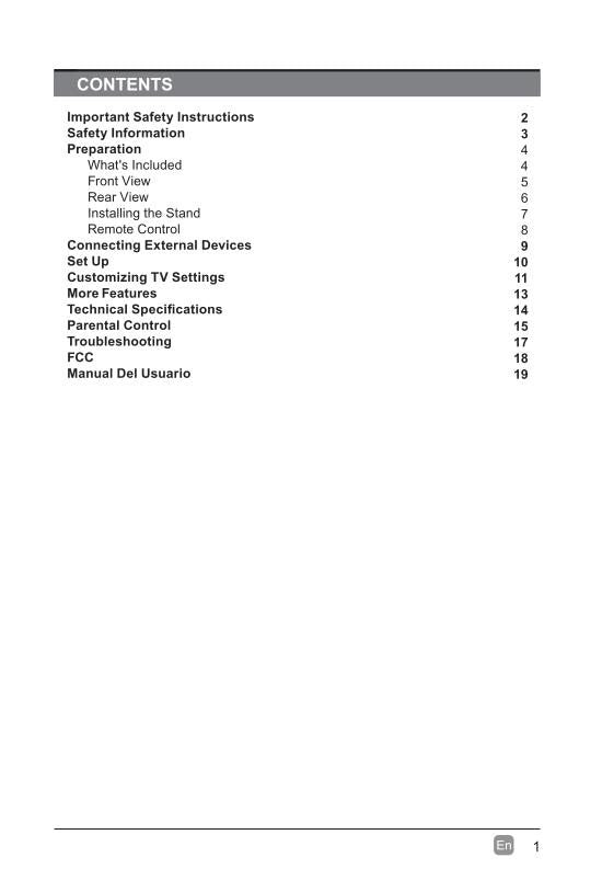 Westinghouse WA55UFA1001 TV Operating Manual