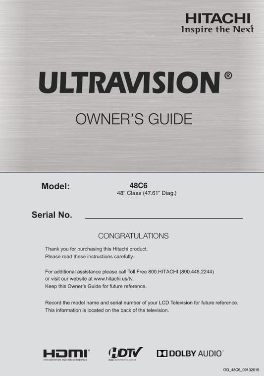 Hitachi 48 C 6 TV Operating Manual