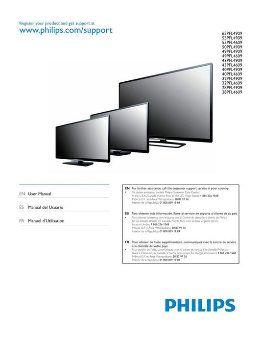 Philips 28PFL4609 28PFL4909 32PFL4609 TV Operating Manual