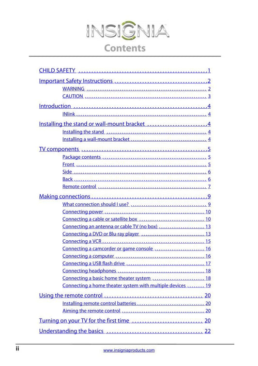 Insignia NSRC03A13OM TV Operating Manual