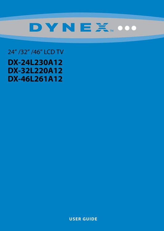 Dynex DX32L220A12A TV Operating Manual