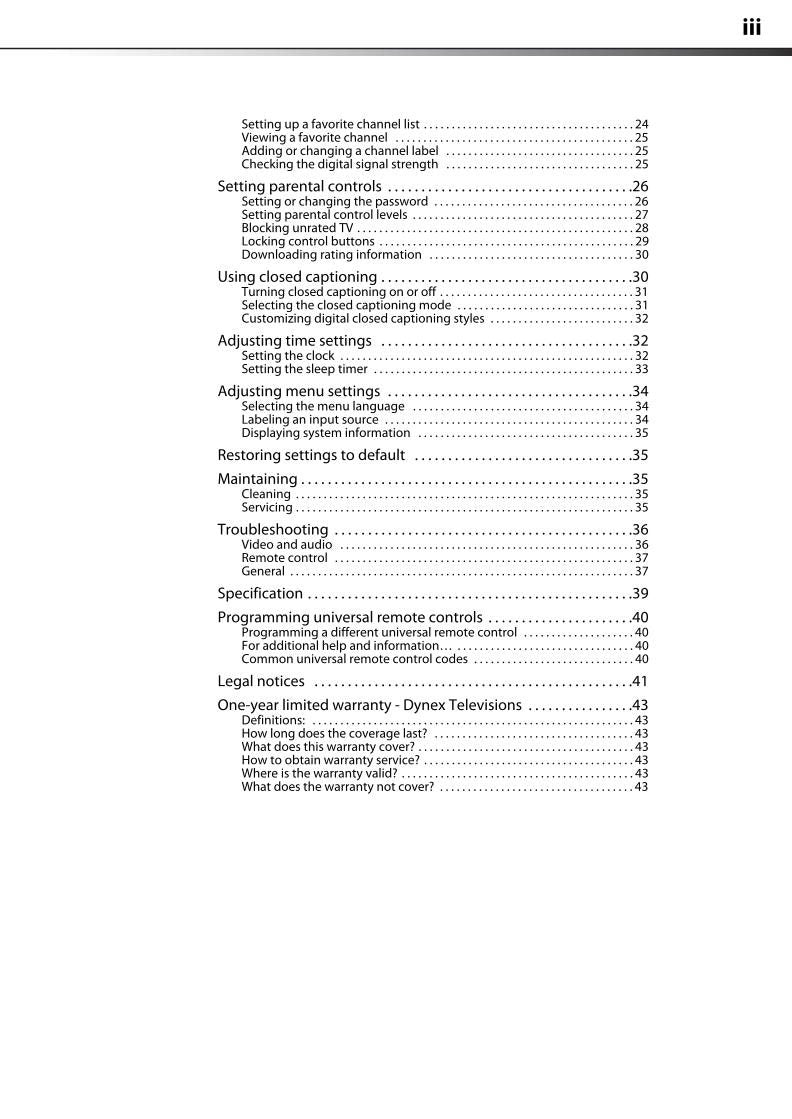 Dynex DX32L220A12A TV Operating Manual