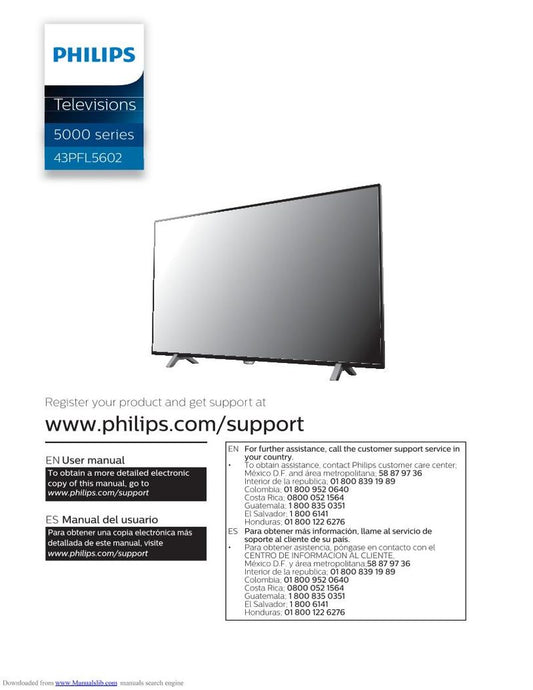 Philips 43PFL5602 TV Operating Manual