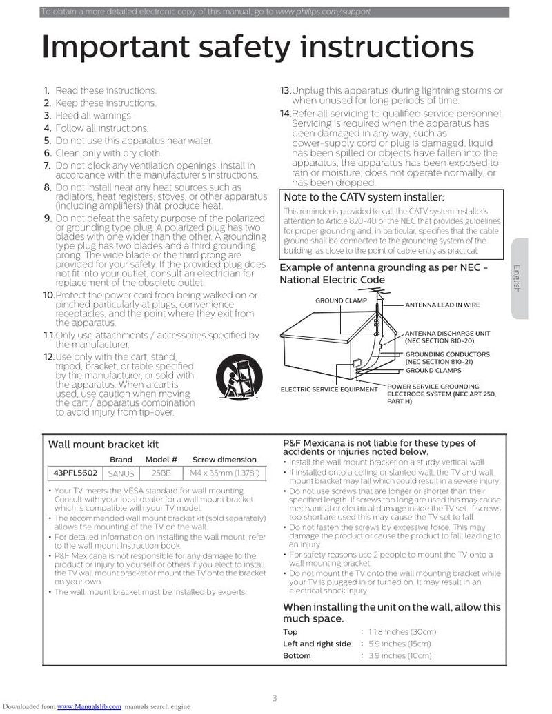 Philips 43PFL5602 TV Operating Manual