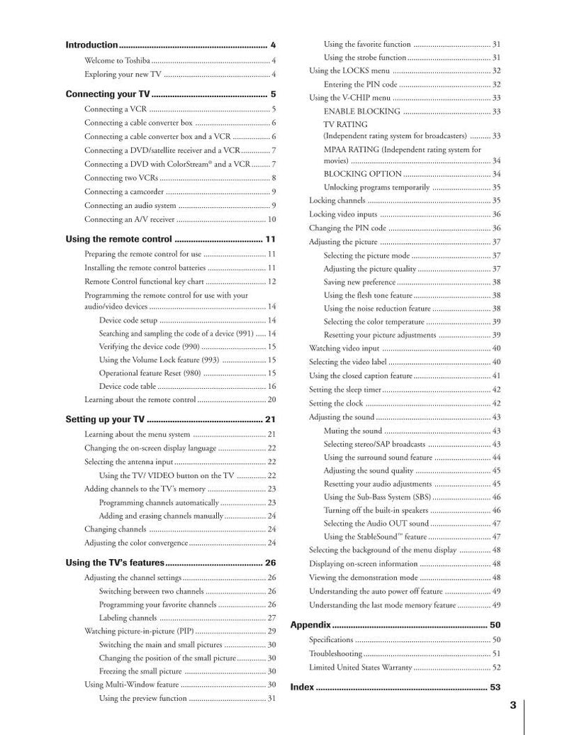 Toshiba 43AX60 TV Operating Manual