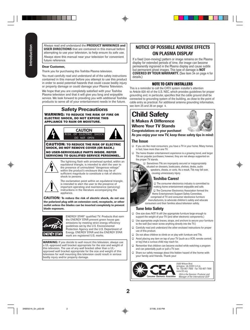 Toshiba 50HP16 TV Operating Manual